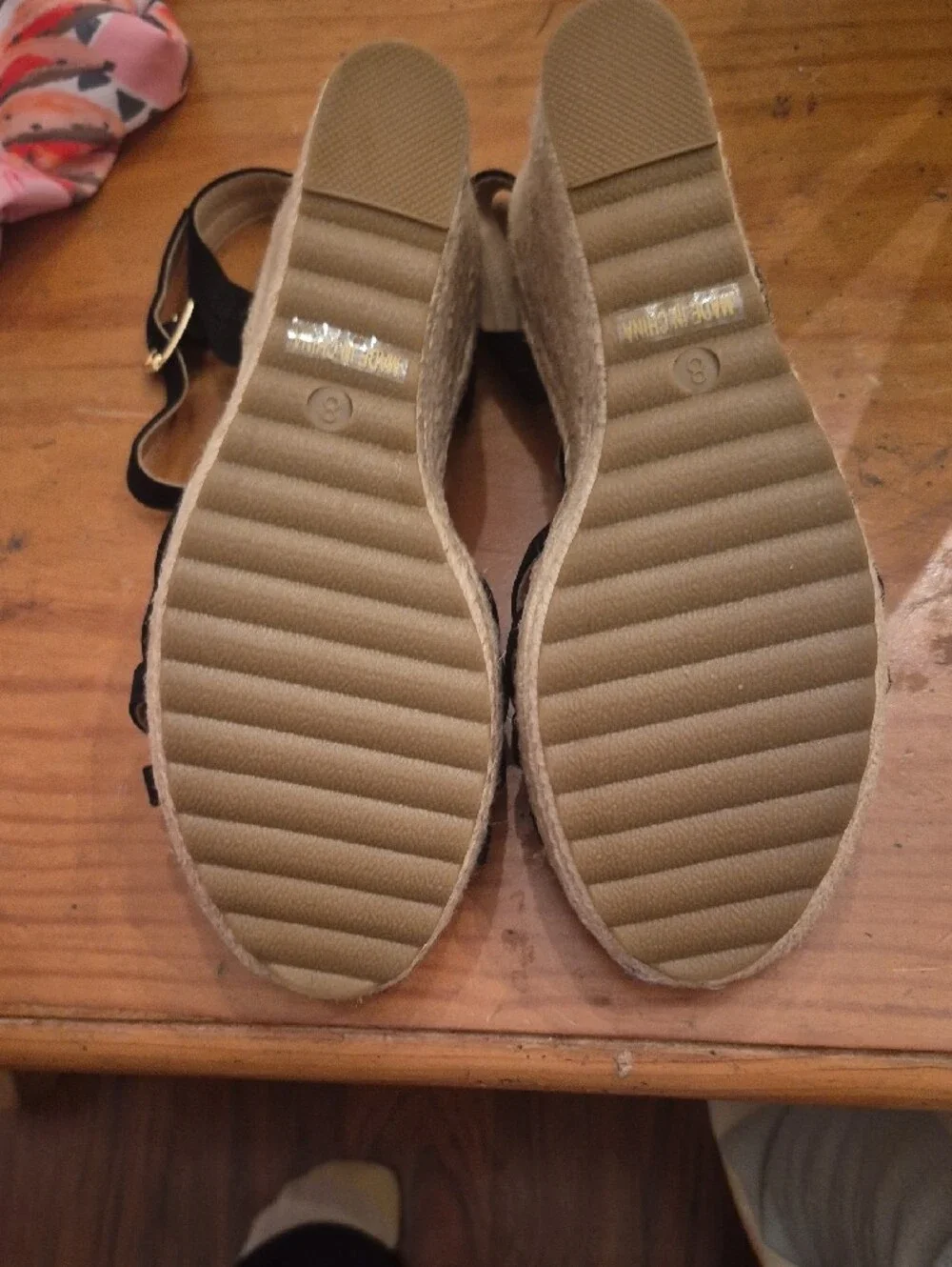 Black Espadrille Wedge Sandals - Women's Strappy Slingback